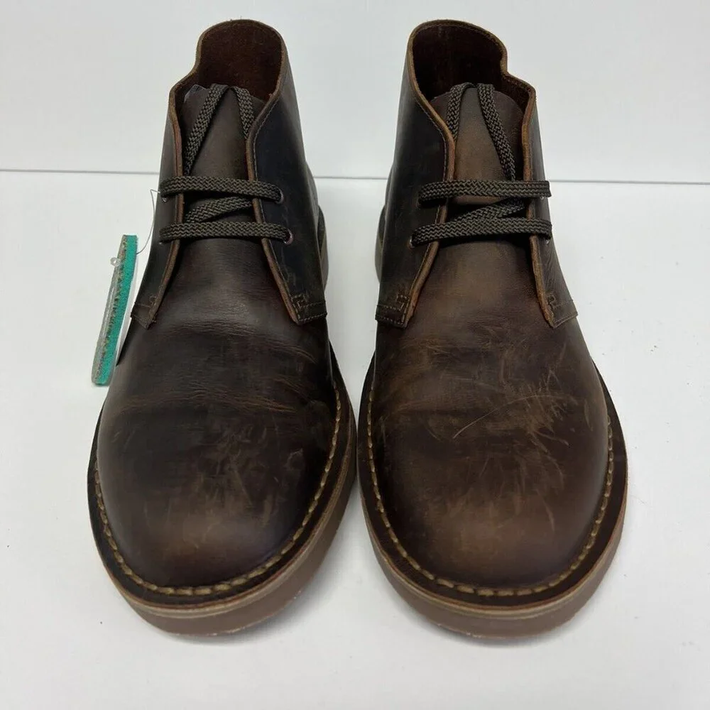 Clarks Mens Bushacre 2 Chukka Boots Brown Leather Size 10